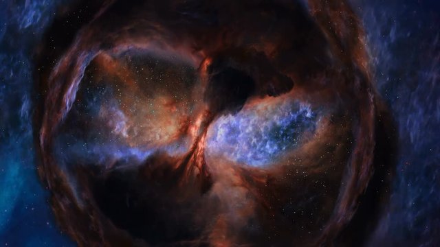 A star forming region in space seen in three dimensions
