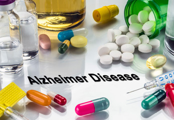 Medical diagnosis alzheimer disease, conceptual image, horizontal composition