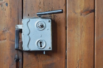 Old vintage door lock and handle
