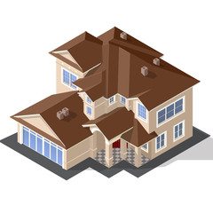 Cottage Isometric Vector