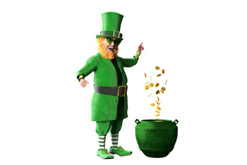 Leprechaun for st patricks day render 3d