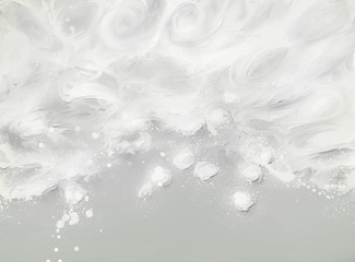 white abstract image with splashes and drops