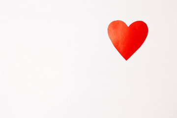 Red heart on white background