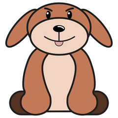 Fototapeta premium Angry dog in cartoon style