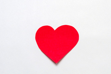 Heart shape of red paper for love theme on Valentine concept against white background. Heart element for love concept design
