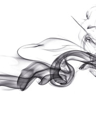 Black smoke on white background