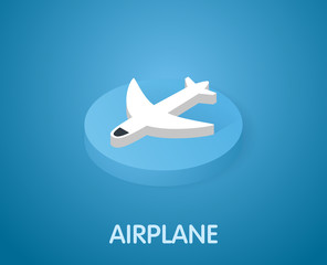 Airplane isometric icon. Vector illustration. 3d concept