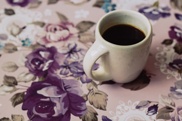 Obraz na płótnie Canvas A wonderful morning coffee on a decorative background