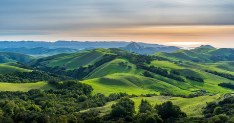 View of Mountains and Grass Hills