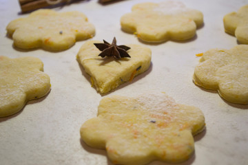Fototapeta na wymiar Cooking sweet cookies. Homemade cookies.