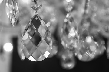 A detail of the luxury chandelier made from pure crystal. 
