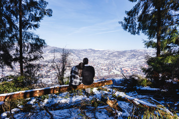 Enjoy couple life with incredible authentic winter landscape