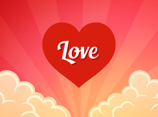 Postcard happy Valentines day. Vector illustration for Wallpaper, flyers, invitation, posters, brochure, banners in saturated beautiful juicy colors.