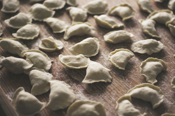 Ukraine. Slavic food. Ukrainian national dish. Dough. Flour.