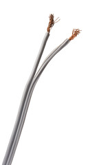 Electrical wire on white background.