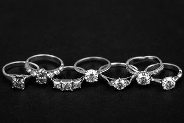 Fototapeta na wymiar Engagement Diamond Rings