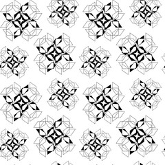 Seamless geometric pattern. Black and white. Vector