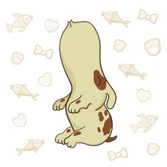 Vector Terrier Jack Russell dog in line style. Cute puppy in cartoon style isolated on white background. illustration for kids fashion in cartoon style. For cards, , kindergarten, baby shower, 