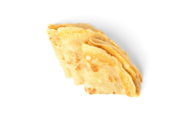Pancakes isolated on white background.