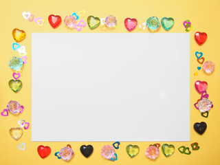 Background picture for Valentine's day or March 8. Multi-colored hearts.