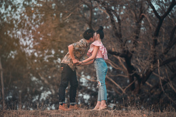 Picture of asian couple in love have fun,Happy people concept,Thailand people,Love is everything,Valentive day