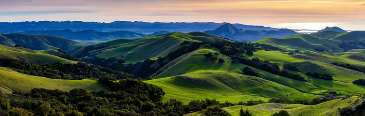 Panoramic Pasture land of Hills