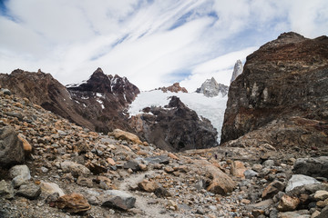 Patagonian landscape at Fitz Roy in El Chalten national park in Argentina