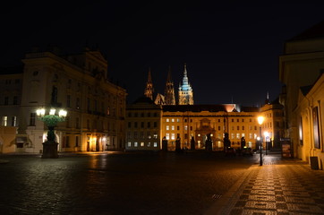 Fototapeta na wymiar The Presidential Palace and the Hradcany in Prague by night