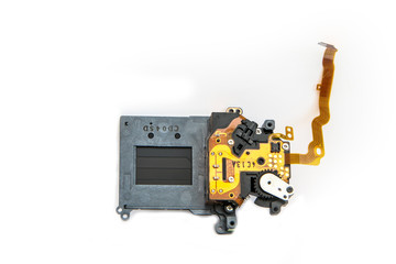 Obraz premium A picture of an electronic shutter, the component of an electronic reflex camera. 