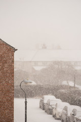 traffic chaos in blizzard conditions in UK during hazardous conditions