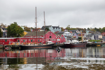 Lunenburg, Nova Scotia, Canada - October 7, 2018: Beautiful view of a historic port on the Atlantic...