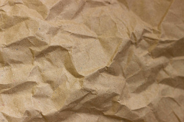 Brown wrinkle recycle paper background. Texture of crumpled paper. Texture of rumpled old paper...