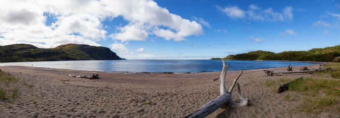 Beautiful view of a sandy beach during a sunny day. Taken in Old Woman Bay, Lake Superior...