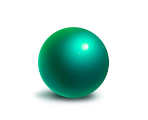 Texture. green ball with painted texture isolated on white background