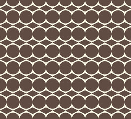Uniform abstract background with circles and rhombus. Seamless vector pattern.