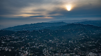 aerial view of mountains in Los Angeles