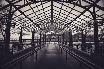 Outside Ellis island