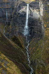 Delika canyon and waterfall in the Nervion river source, North of Spain