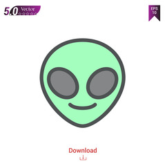 Outline alien icon isolated on white background. Line pictogram. Graphic design, mobile application, logo, user interface. Editable stroke. EPS10 format vector illustration