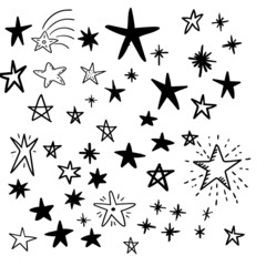 Hand drawn star doodles