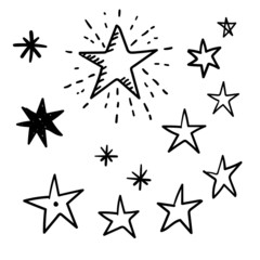 Hand drawn star doodles