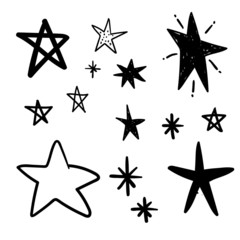 Hand drawn star doodles