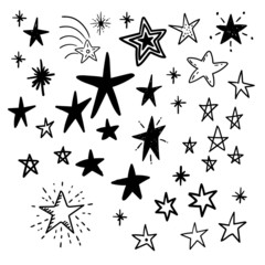 Hand drawn star doodles