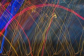 Blurred abstract lighhts of night city.Blur background.