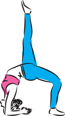 fitness stretching woman illustration