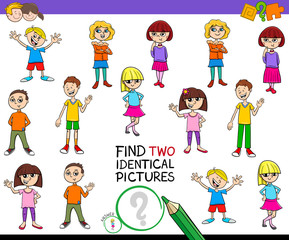 find two identical pictures game with kids