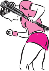 tennis woman player illustration