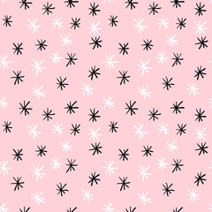 Cute colorful star seamless pattern. Funny festive background, wrapping paper. Vector illustration.  
