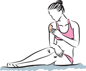 woman body care illustration