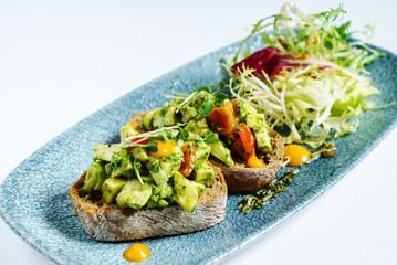 french breakfast on the white background